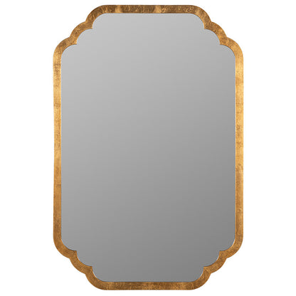 Scalloped Rectangle Wood Frame Wall Mirror