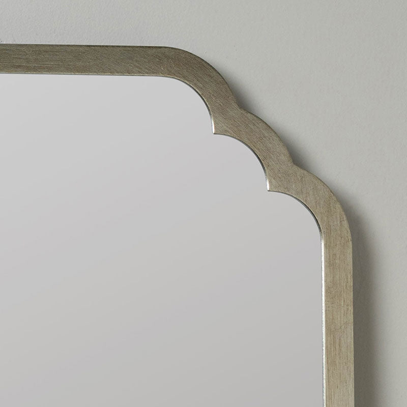 Scalloped Rectangle Wood Frame Wall Mirror
