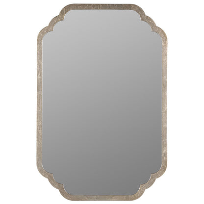 Scalloped Rectangle Wood Frame Wall Mirror