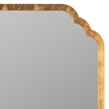 Scalloped Rectangle Wood Frame Wall Mirror