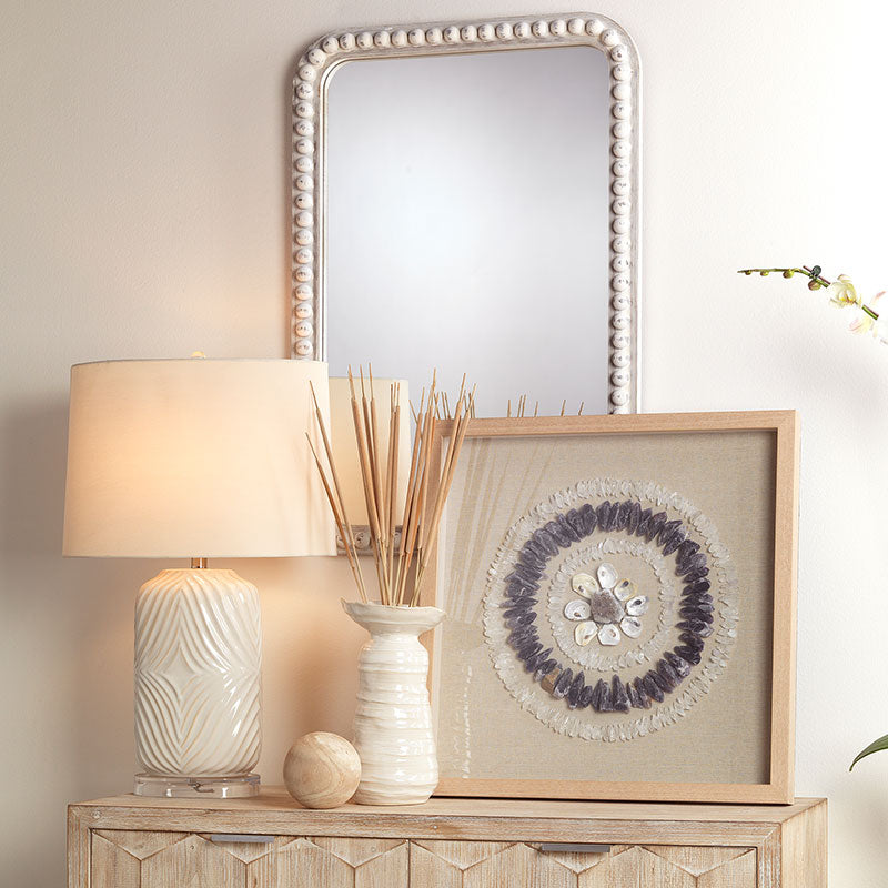 Wood Beaded Mirror