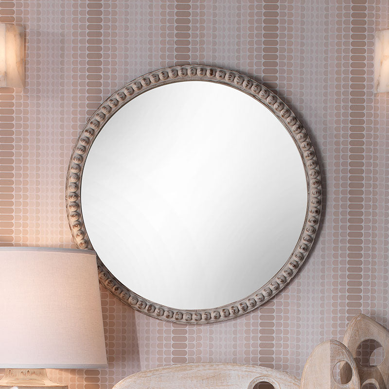 Wood Beaded Mirror