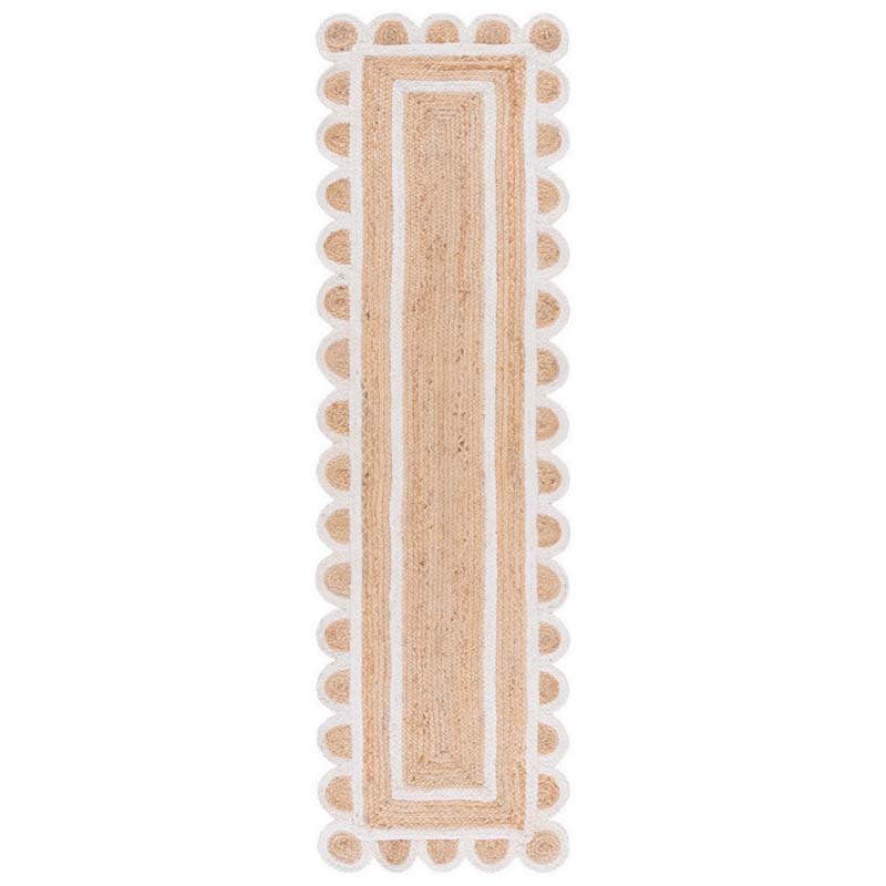 Scallop Border Handwoven Jute Rug