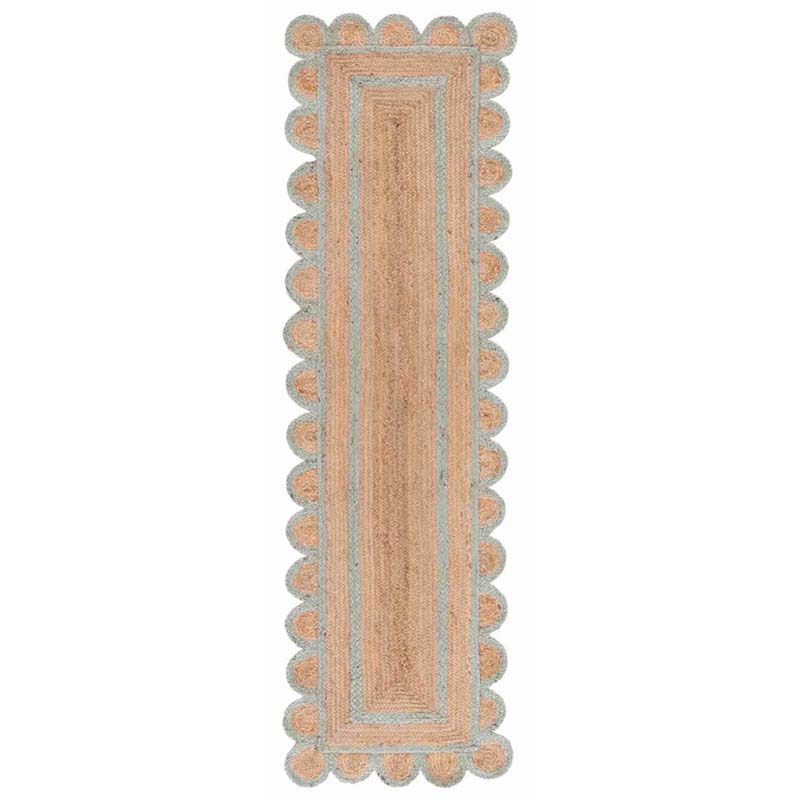 Scallop Border Handwoven Jute Rug