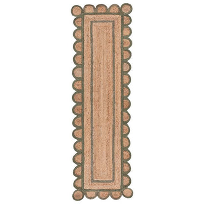 Scallop Border Handwoven Jute Rug