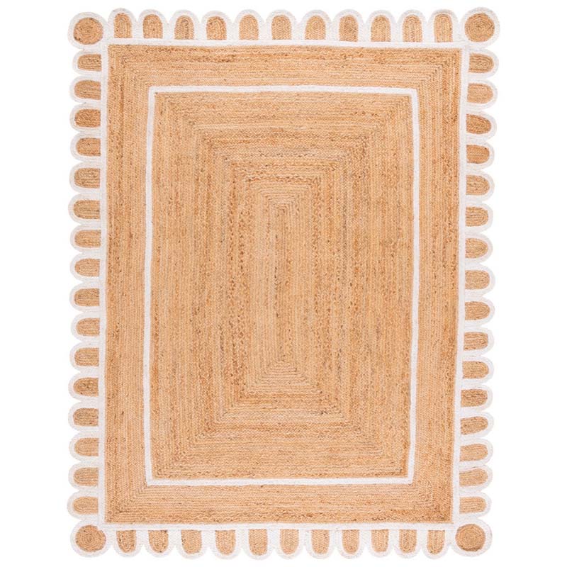 Scallop Border Handwoven Jute Rug