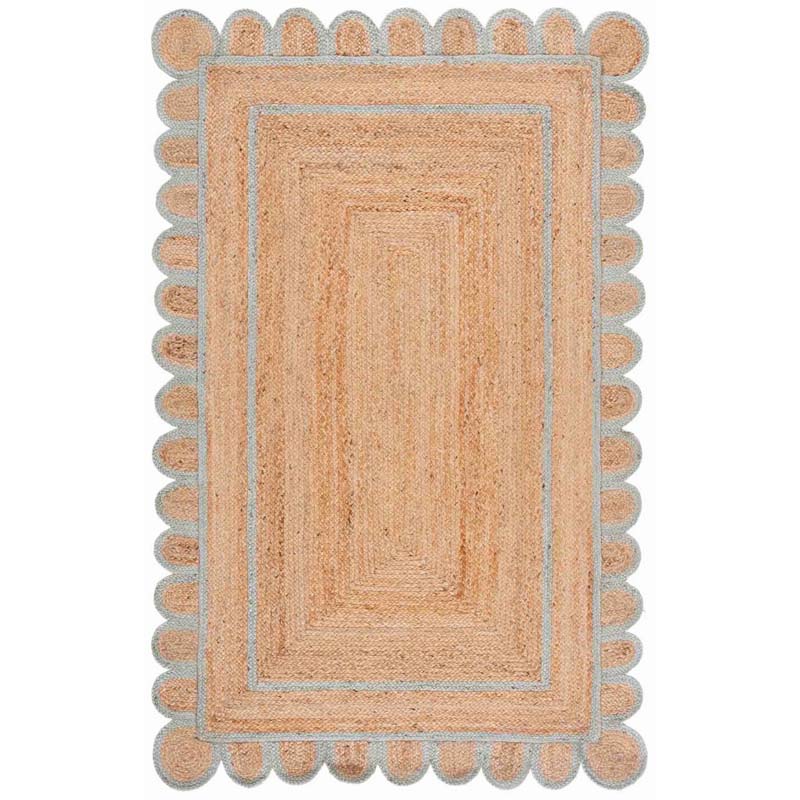 Scallop Border Handwoven Jute Rug