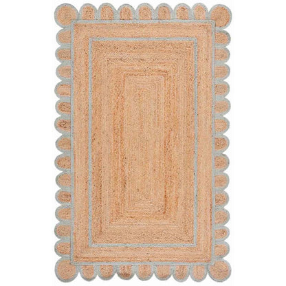 Scallop Border Handwoven Jute Rug