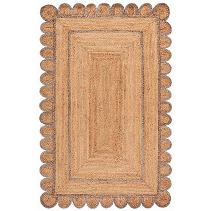 Scallop Border Handwoven Jute Rug