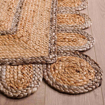 Scallop Border Handwoven Jute Rug