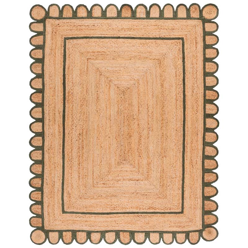 Scallop Border Handwoven Jute Rug