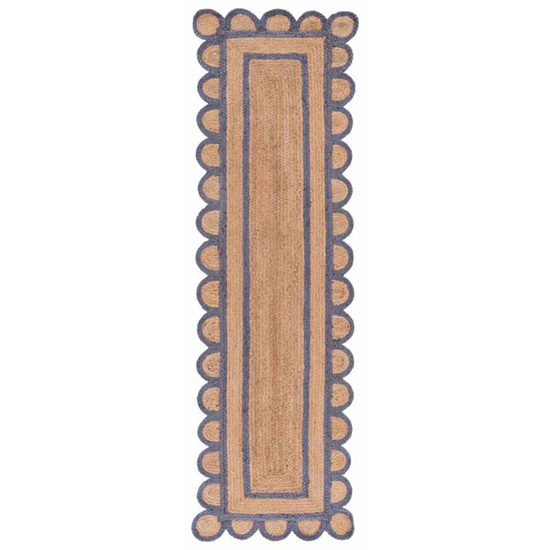 Scallop Border Handwoven Jute Rug