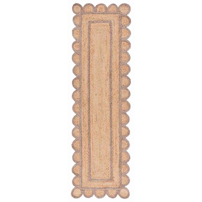Scallop Border Handwoven Jute Rug