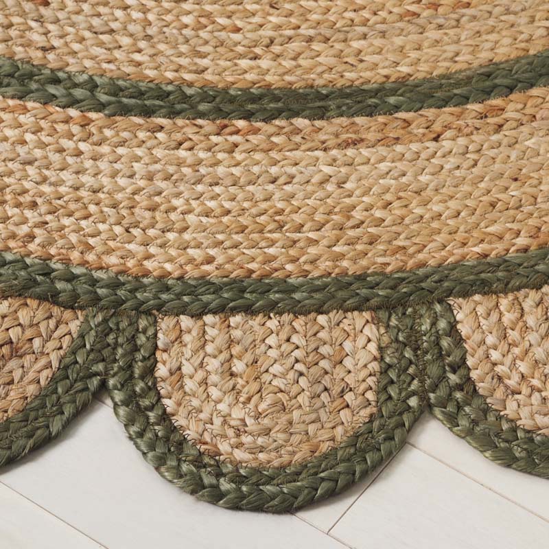 Scallop Border Handwoven Jute Rug