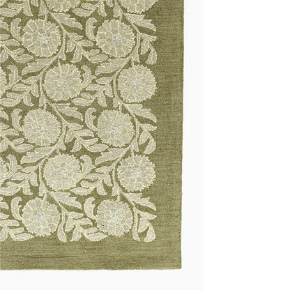Farmhouse Floral Hand Tufted Wool Rug