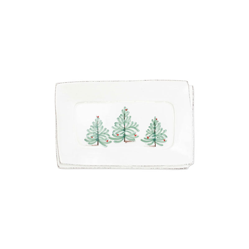Lastra Holiday Stoneware Small Rectangular Tray