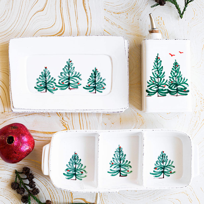Lastra Holiday Stoneware Small Rectangular Tray