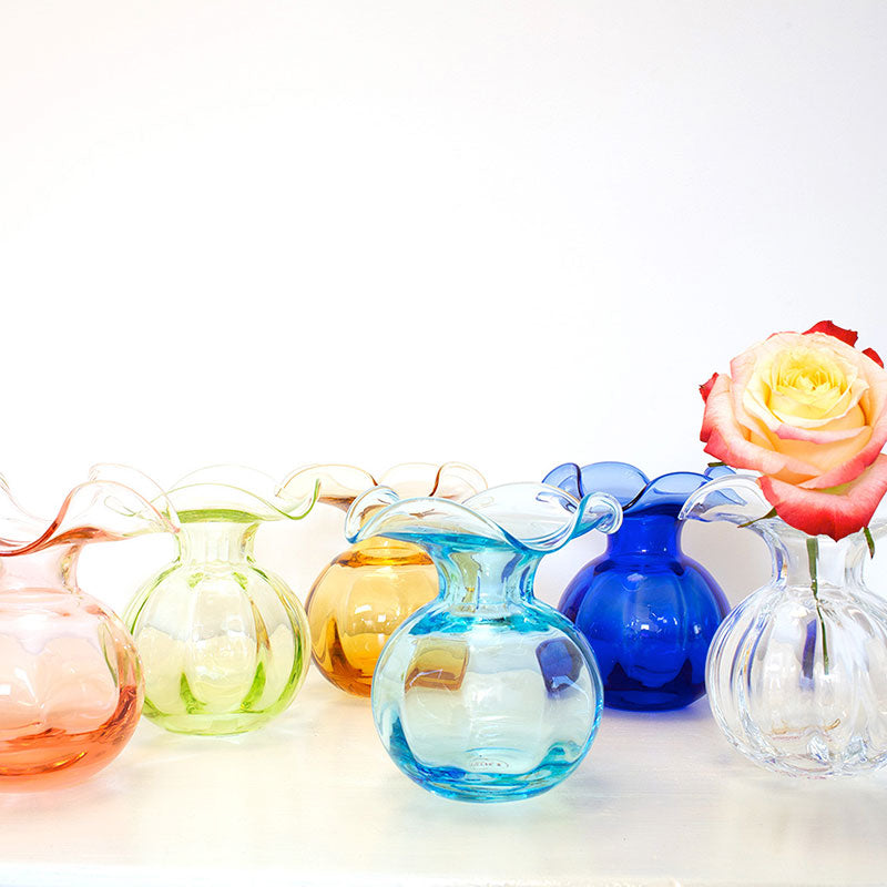 Hibiscus Glass Fluted Vases