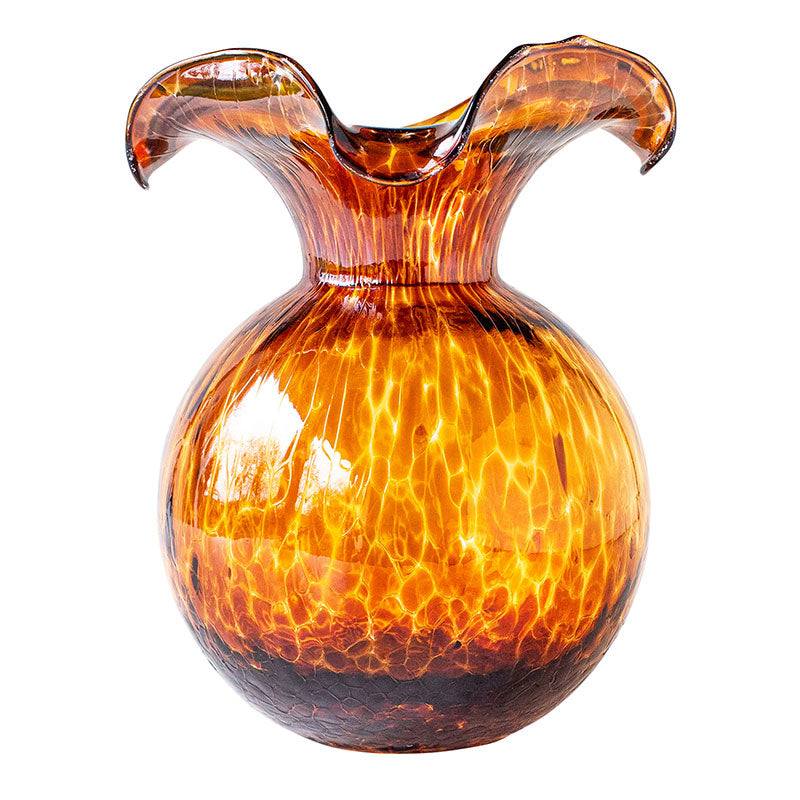 Hibiscus Glass Fluted Vases