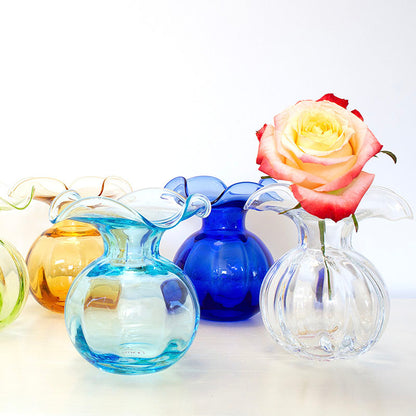Hibiscus Glass Fluted Vases
