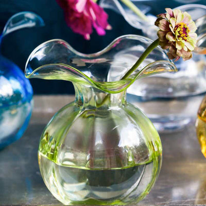 Hibiscus Glass Fluted Vases