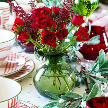 Hibiscus Glass Fluted Vases