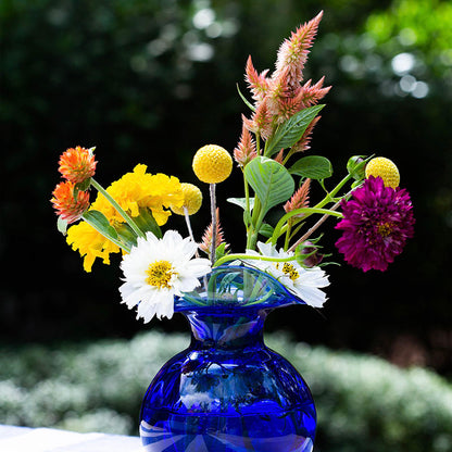 Hibiscus Glass Fluted Vases