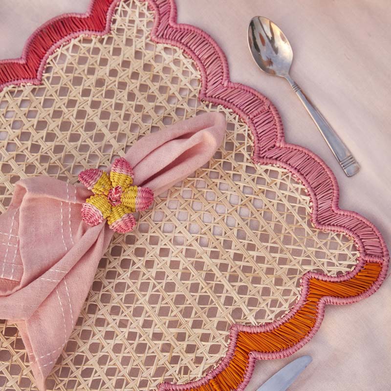 Handwoven Coro Cora Napkin Rings, Set of 4