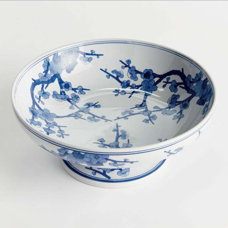 Handpainted Chinoiserie Footed Decor Bowl