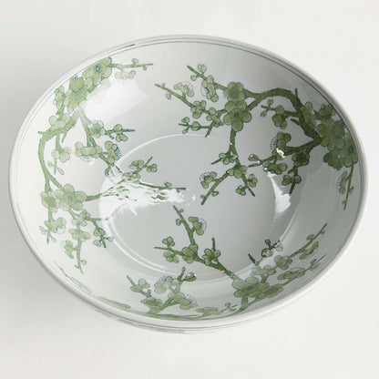 Handpainted Chinoiserie Footed Decor Bowl