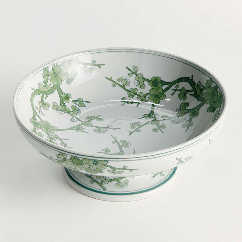 Handpainted Chinoiserie Footed Decor Bowl
