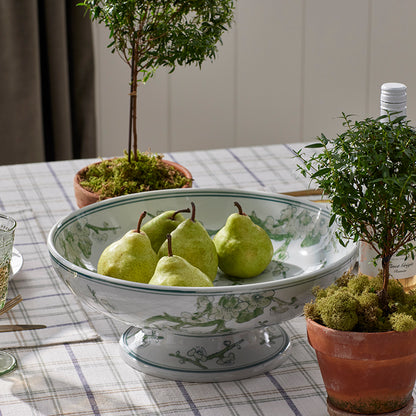 Handpainted Chinoiserie Footed Decor Bowl