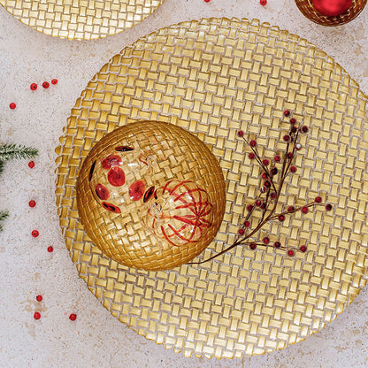 Rufolo Glass Basketweave Serving Bowl
