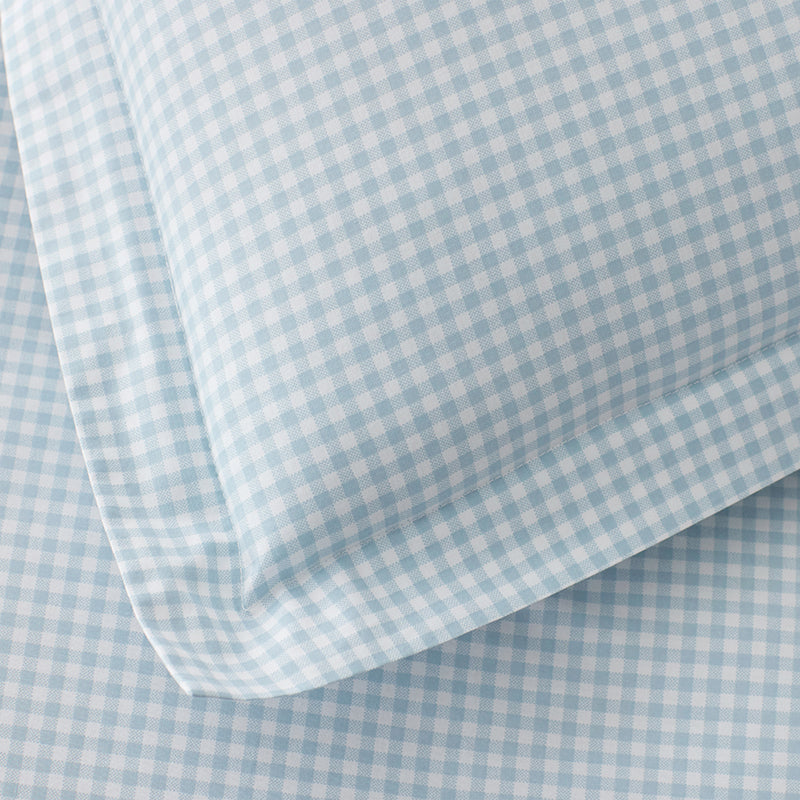 Ditsy Gingham Classic Cool Organic Cotton Percale Duvet Cover Set