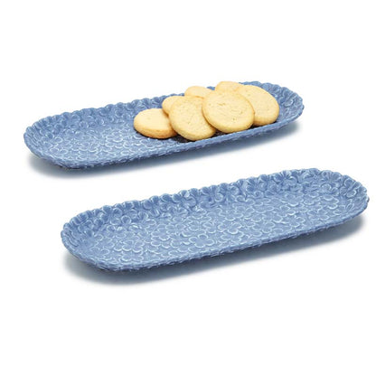 Hydrangea Serving Platters, Set of 2
