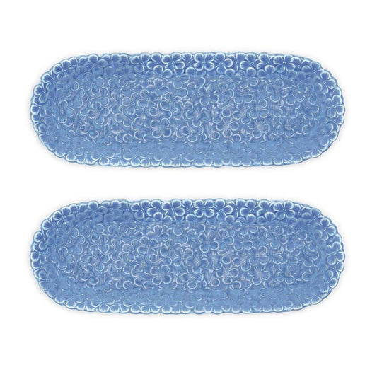 Hydrangea Serving Platters, Set of 2