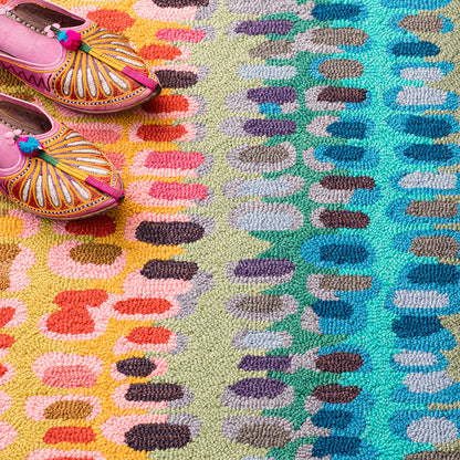 Paint Chip Hand Hooked Wool Rug