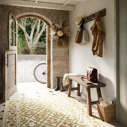 Floral Border Hand Tufted Wool Rug