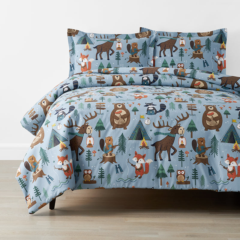 Animal Campers Classic Cool Organic Cotton Percale Duvet Cover Set