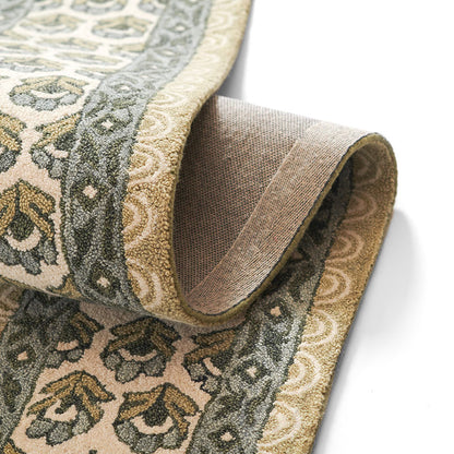 Floral Border Hand Tufted Wool Rug