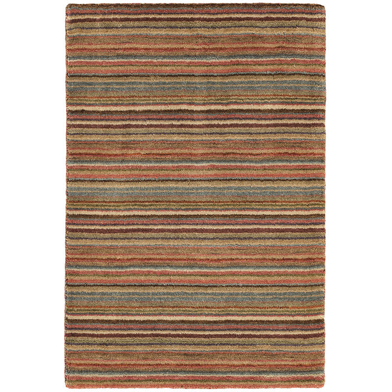Brindle Stripe Spice Hand Knotted Wool Rug