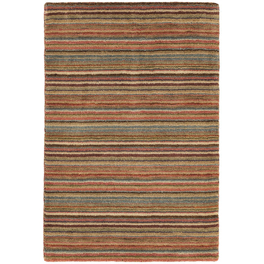 Brindle Stripe Spice Hand Knotted Wool Rug