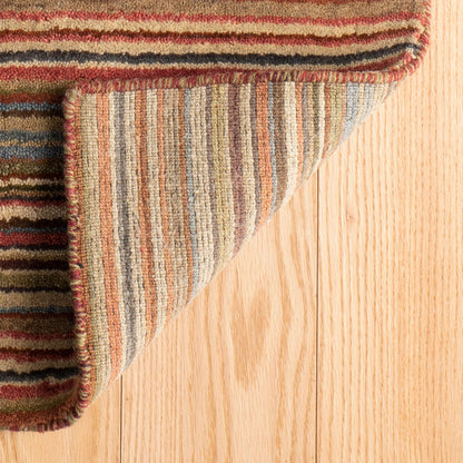 Brindle Stripe Spice Hand Knotted Wool Rug