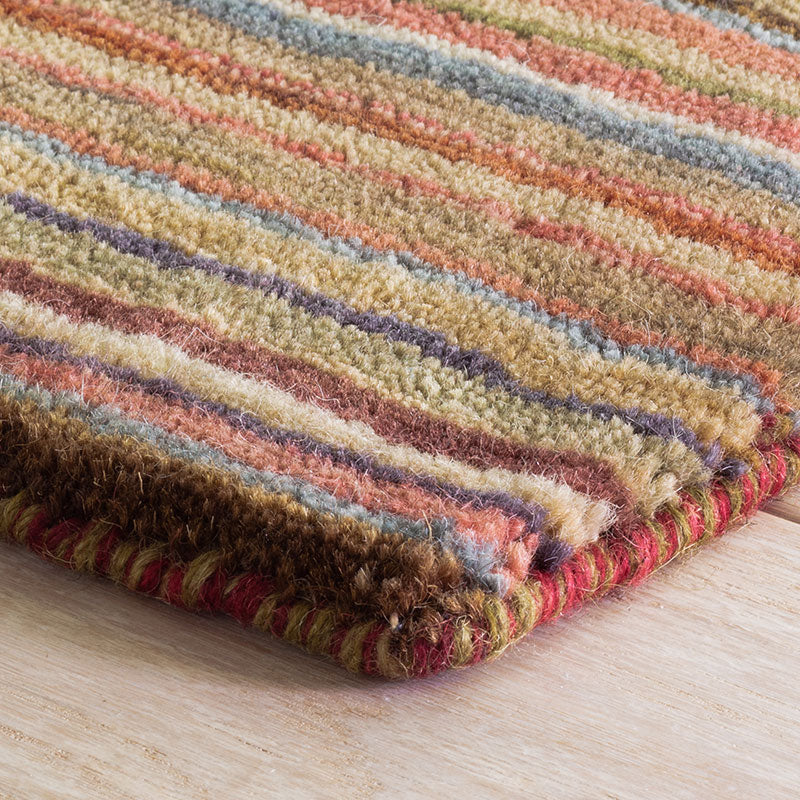 Brindle Stripe Spice Hand Knotted Wool Rug