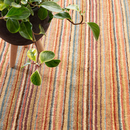 Brindle Stripe Spice Hand Knotted Wool Rug