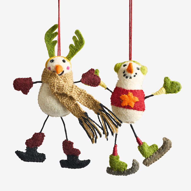 Holiday Felt Ornaments, Set of 2