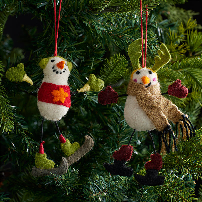 Holiday Felt Ornaments, Set of 2