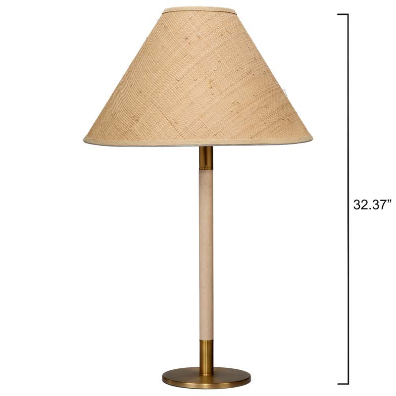 Raffia Wrapped Metal Table Lamp