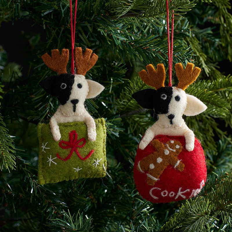 Holiday Felt Ornaments, Set of 2