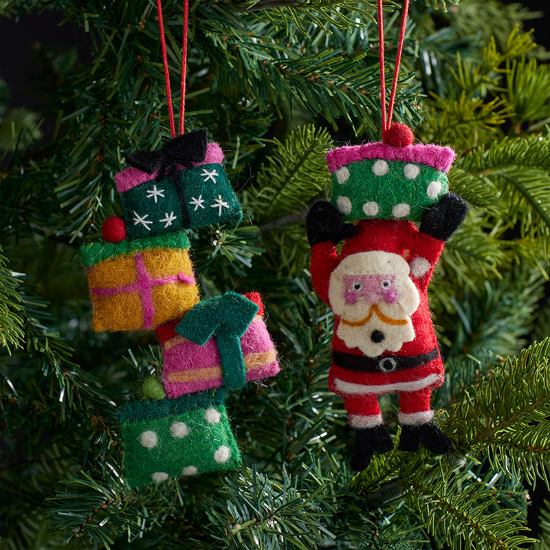 Holiday Felt Ornaments, Set of 2